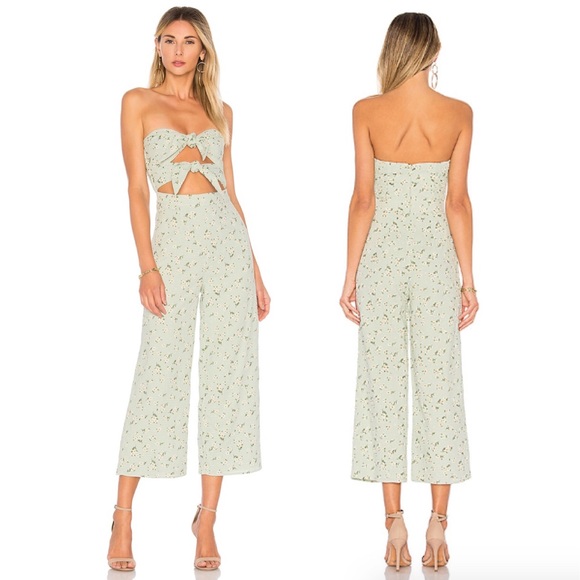MAJORELLE Pants - Majorelle Tessa Floral Jumpsuit In Mint Green